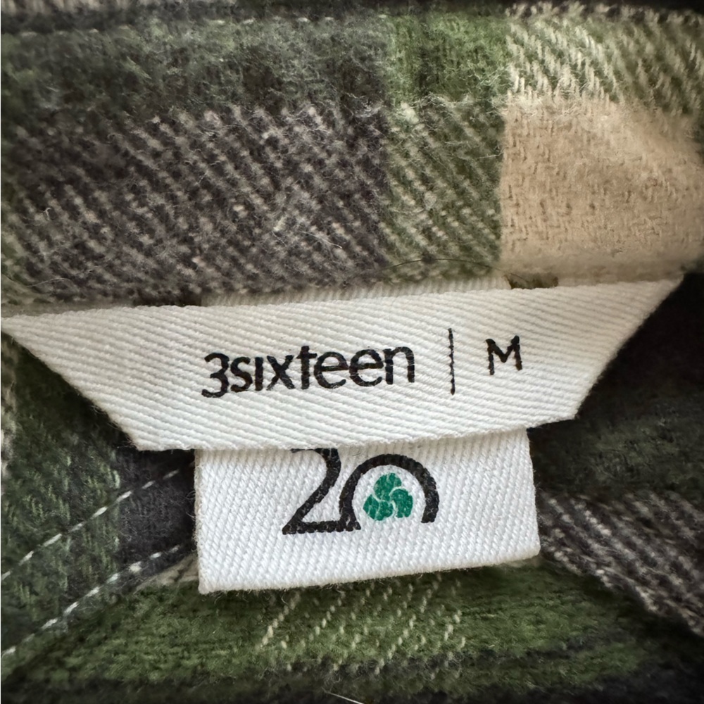 NWOT 3sixteen Crosscut Flannel shaggy emerald anniversary heavyweight Shirt M - Picture 10 of 12